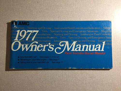 1977 AMC Owner's Manual