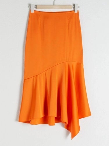 & Other Stories orange volang kjol, storlek 34