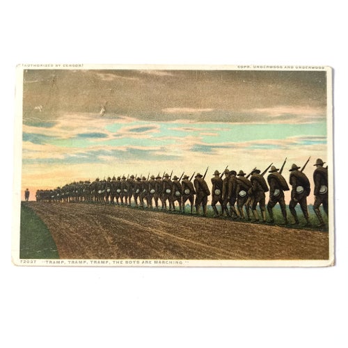 Vykort, "Tramp, Tramp, Tramp, The Boys Are Marching"