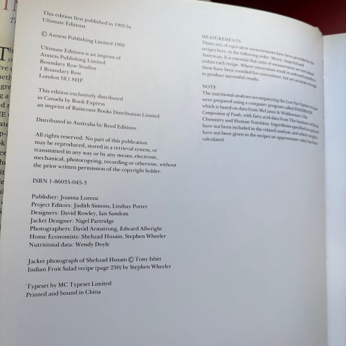 THE COMPLETE BOOK OF INDIAN COOKING Shehzad Husain Ravi Fernandez 1995