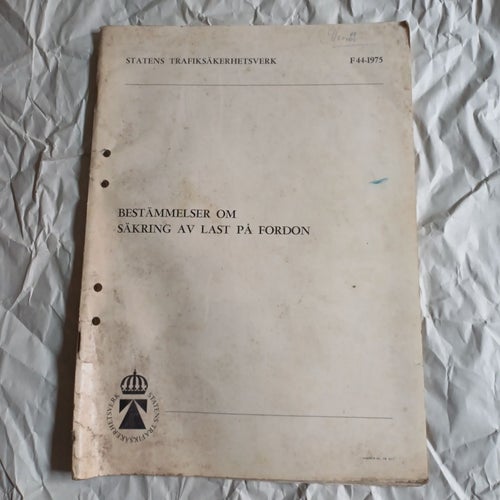 Bestämmelser om säkring av last på fordon, 1975