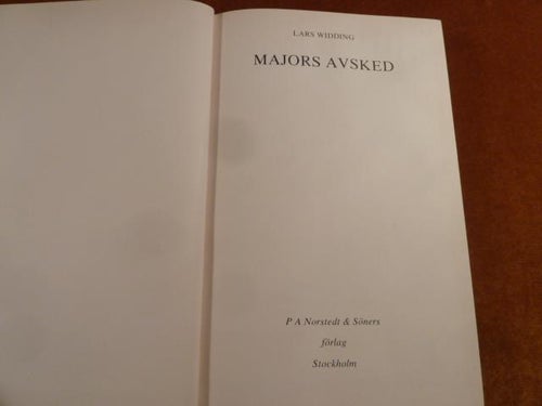 MAJORS AVSKED, L. WIDDING, 1978,  BÖCKER