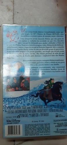 Walt Disney Mulan VHS PAL tecknad barn film Portugisiskt