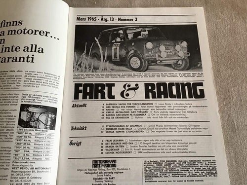 MOTORREVYN NR 3 1965 AF CHAPMAN,FERRARI F1,SUNBEAM TIGER MONTE CARLO,RALLY