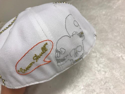 CROWN SKULL Broderi Keps med Glitter