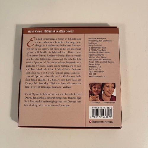 Ljudbok på CD - Vicky Myron och bret Witter. Bibliotekskatten Dewey. Babben