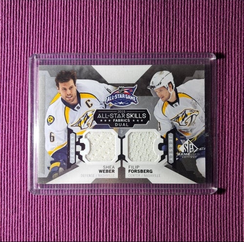 S. Weber & F. Forsberg 2015-16 SP #10 Game Used All-Star Skills Dual Jersey Card