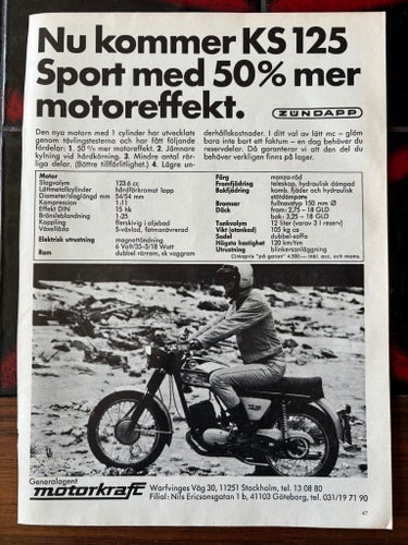 Zundapp KS 125 1971 annons