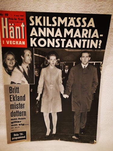 Hänt I Veckan Nr 19, 9 maj 1969 Skilsmässa Anna Maria-Konstantin?