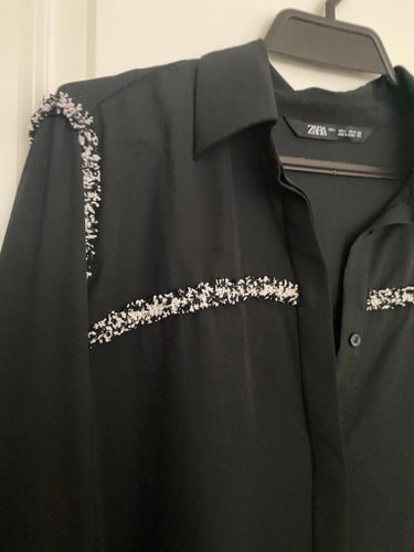 Zara svart skjorta, storlek EUR M-L
