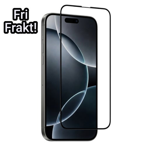 iPhone 15 Pro Max 9H Härdat Glas Skärmskydd - Heltäckande med Svarta Kanter