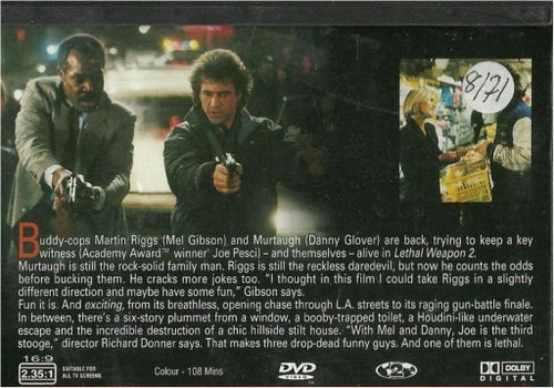LETHAL WEAPON 2 - MEL GIBSON /DANNY GLOVER (SVENSKT TEXT )