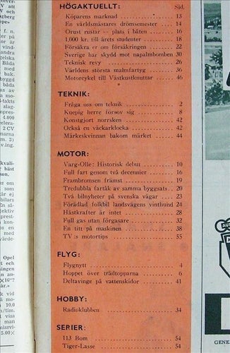 TEKNIKENS VÄRLD 1953/7.Porsche.Opel Olympia Rekord.Fiat 1100.