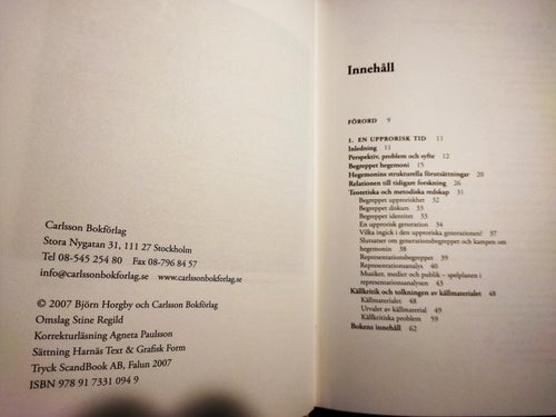 Rock och uppror av Björn Horgby. Bok. Fine. BM