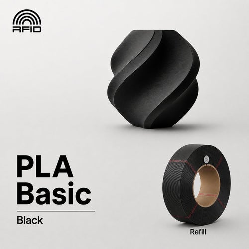 Bambu Lab PLA Basic Black/Svart 1.75mm 1kg Filament. REFILL