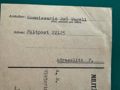 Militärbrevkort 1940 – Fältpost – postgånget – Sverige – WWII/Beredskap