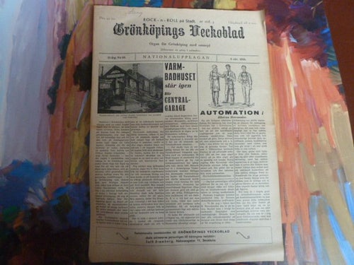 GRÖNKÖPINGS VECKOBLAD, 1956 OKT 6, TIDNING