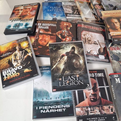 Parti DVD Filmer Action Krigsfilm Drama Svenskt Tal Samling Vintage