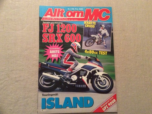 Allt Om Mc Nr 2 1986 YAMAHA FJ,SIDOVAGNSTRAIL,Knatte CROSS,KTM,Yamaha mm