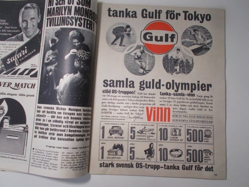 SE Nr 18 1964 Britt Sellers sex sidor, "Kärlek i Stockholm" Itailensk film Gulf
