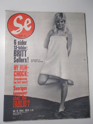 SE Nr 18 1964 Britt Sellers sex sidor, "Kärlek i Stockholm" Itailensk film Gulf