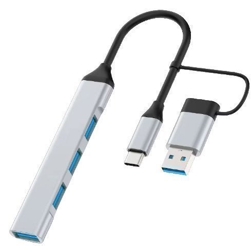 USB 3.0 Hub 4-port med USB-A och USB-C anslutning