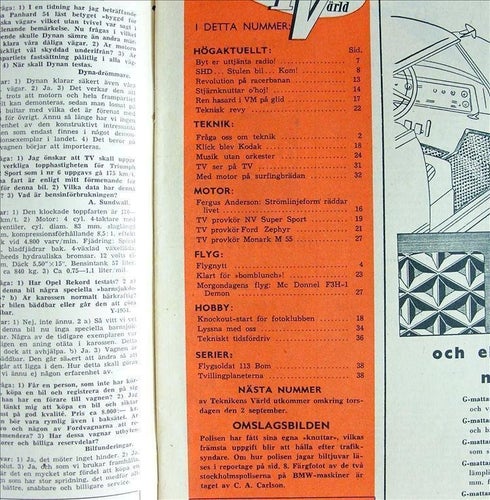 TEKNIKENS VÄRLD 1954/16.Mercedes GP.NV Super Sport.Ford Zephyr.Stjärnknuttar.