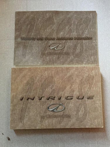 1998 Oldsmobile Owners Manual Intrigue