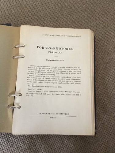 Teknos Komplementbok 1958.