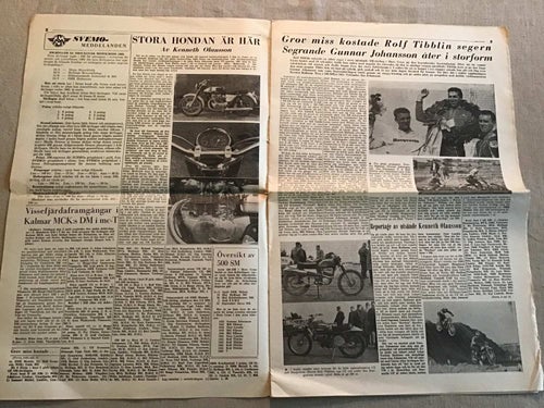 RACINGSPORT NR 8 1966 HONDA MC,MOTOCROSS ROLF TIBBLIN,FORD GT,BO LJUNGFELDT