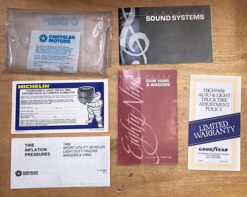 1989 Dodge Ram Vans & Wagons Owner´s Manual
