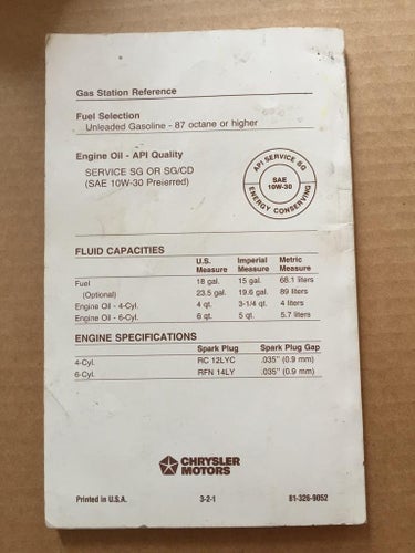 1989 Jeep Comanche Owner's Manual
