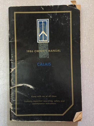 1986 Oldsmobile Owners Manual Calais