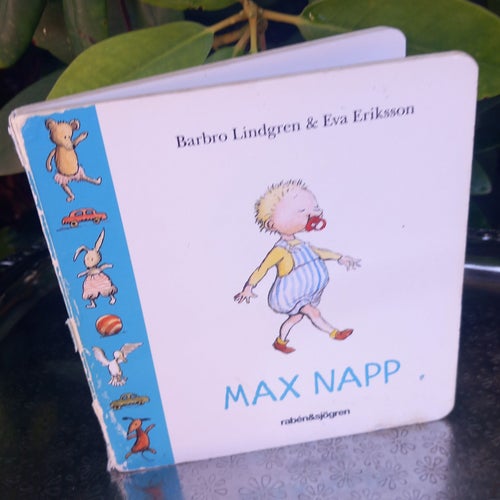 Max napp barnbok Rabén&Sjögren Barbro Lindgren & Eva Eriksson 1994