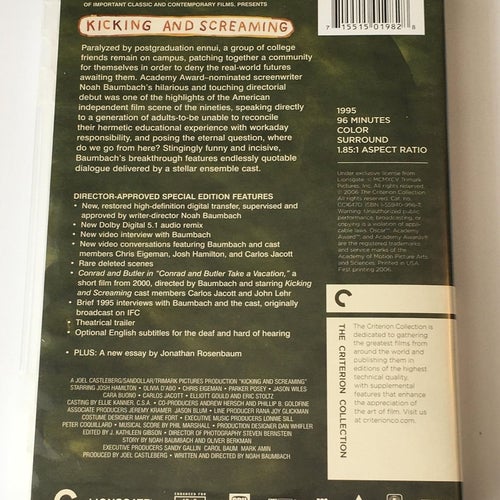Kicking and screaming, a film by Noah Baumbach (OBS: ej svensk text, region 1)