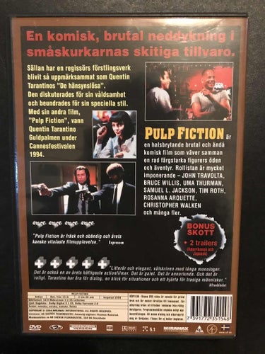 Pulp Fiction - DVD (1995)(Beg) Tarantino / Travolta + Jackson + Willis