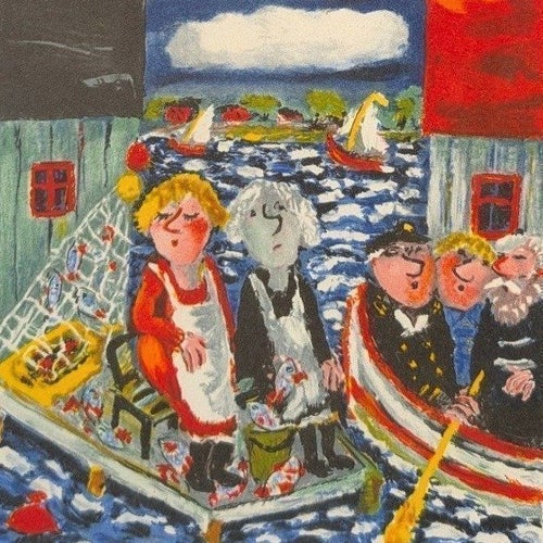 Sven Lidberg, Litografi - Möte vid bryggan