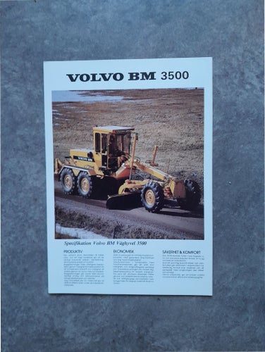 Broschyr Volvo BM 3500 Väghyvel