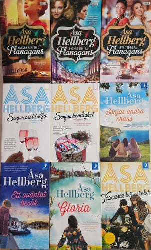 Åsa Hellberg - Flanagan-serien och Sonja-serien + 3 fristående "Pocket"