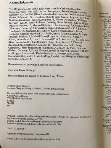 ORCHIDS OF BRITAIN & EUROPE Collins photo guide Pierre Delforge 1995