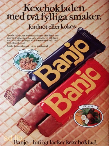 BANJO - LUFTIGT LÄCKER KEXCHOLAD, REKLAMANNONS PRESSKLIPP 1981