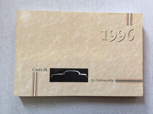 1996 Oldsmobile Owners Manual Ciera SL