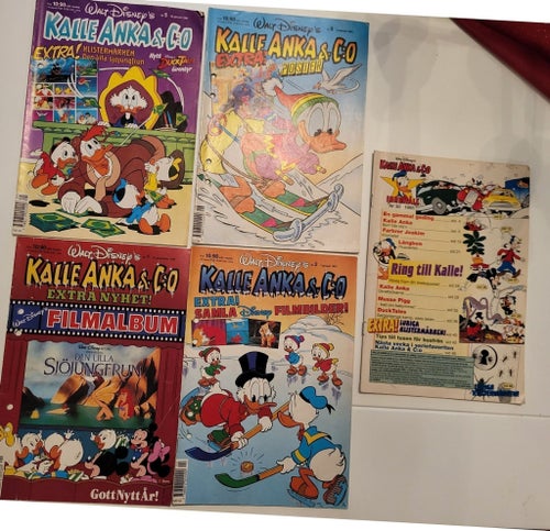 5st Kalle Anka & Co. serietidningar från åren 1991-1995.