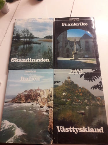 4 Drömvägarböcker Skandinavien, Västtyskland, Frankrike & Italien 1983