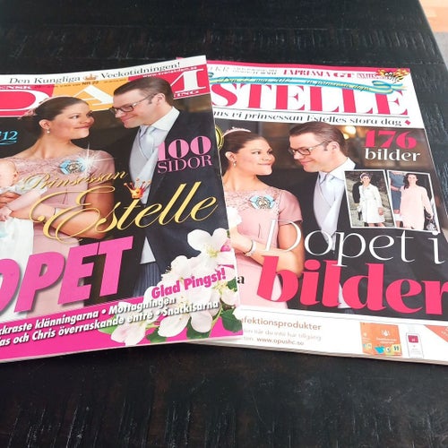 Svensk Damtidning och Expressen GT Kvällsposten om Prinsessan Estelles dop