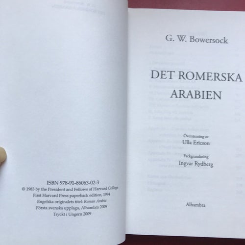 DET ROMERSKA ARABIEN G. W. Bowersock 2009
