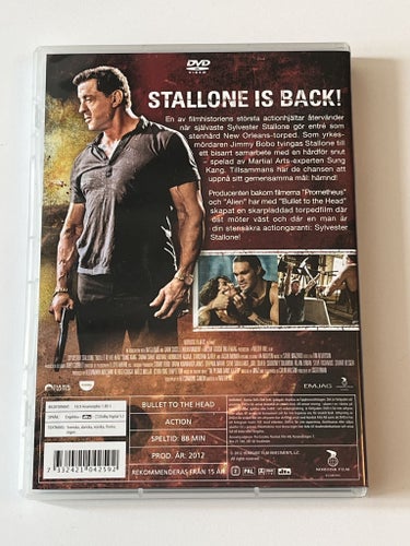 Bullet to the head (Sylvester Stallone & Jason Momoa, 2012). Beg. DVD