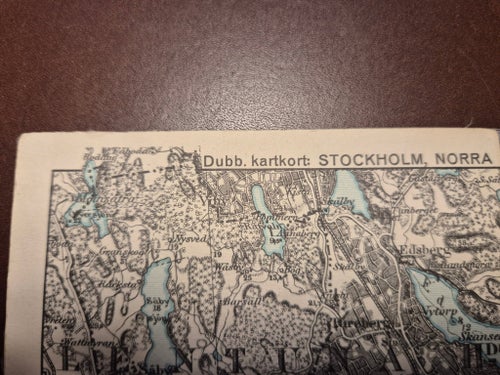 Liten detaljerad karta över Norra Stockholm, Sundbyberg, Djursholm mm från 1936.