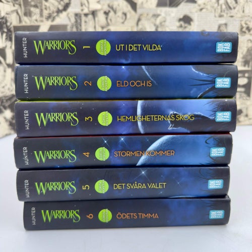 Warriors: Första profetian bok 1-6 av Erin Hunter på svenska, inbundna