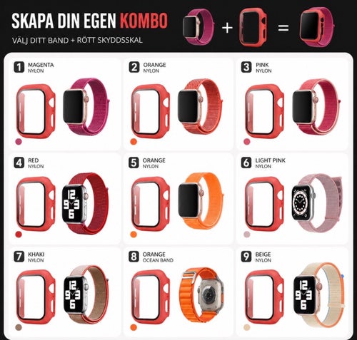 Apple Watch armband + skyddsskal – Skapa din egen kombination!